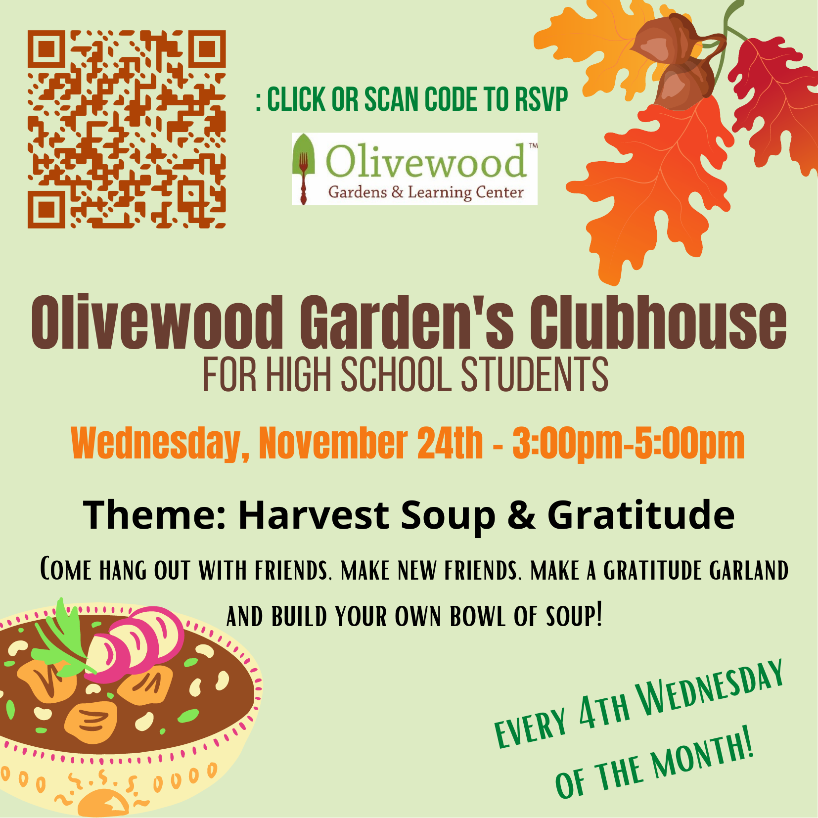 Olivewood Gardens High School Clubhouse!