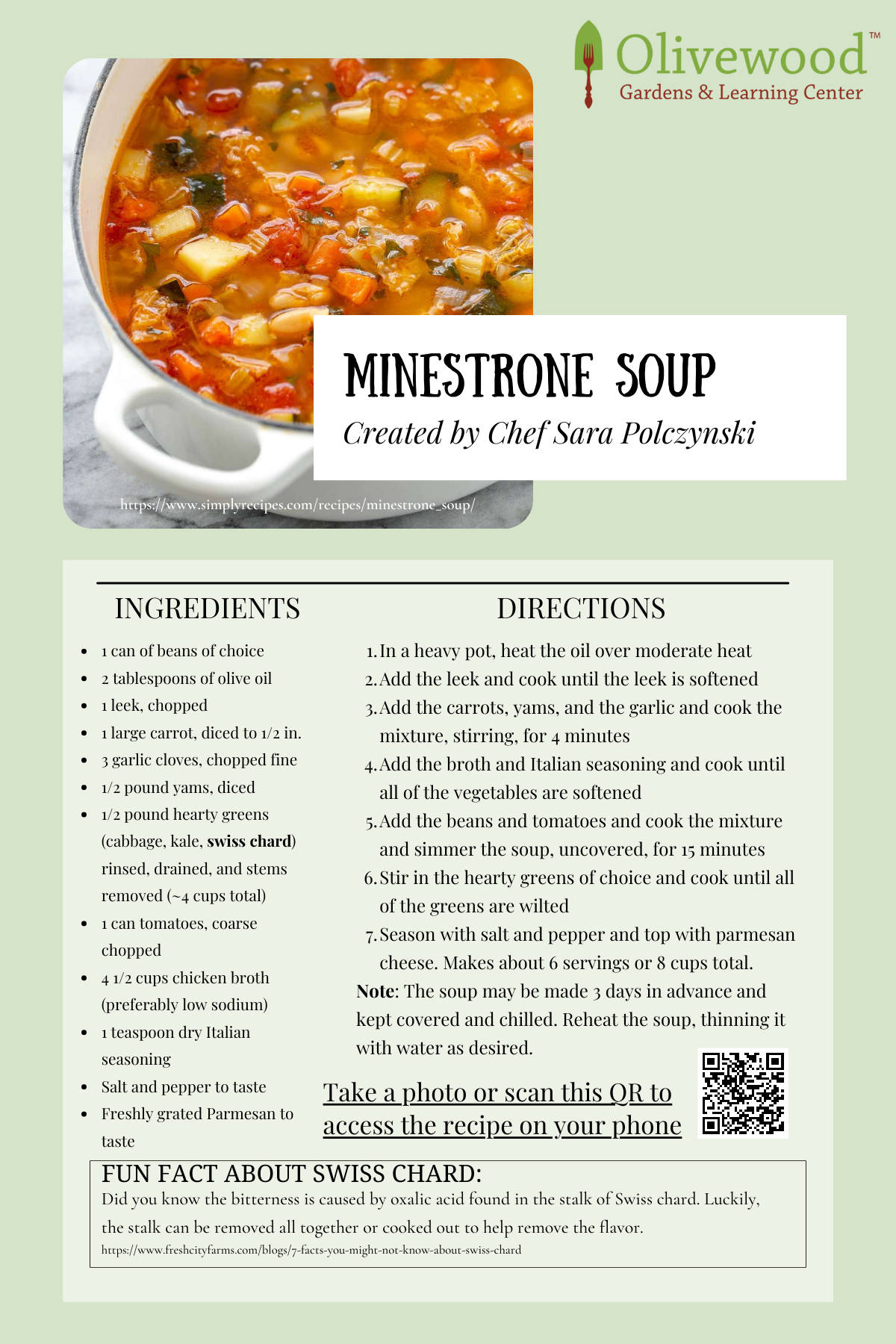 Minestrone Soup Olivewood Gardens
